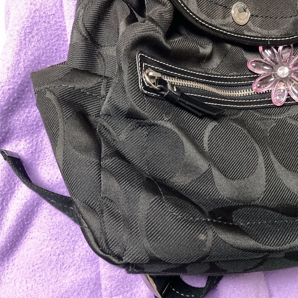 Coach Kyra Daisy Signature Backpack in Black - Picture 8 of 15